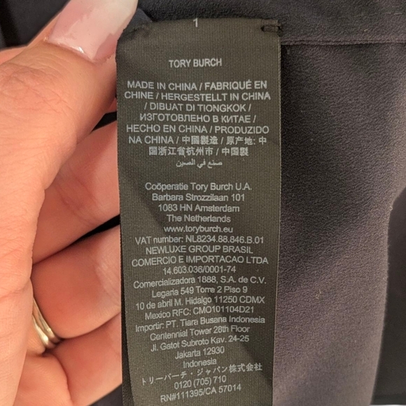 Tory Burch Navy Blue Mandarin Collar Blouse - Picture 10 of 13